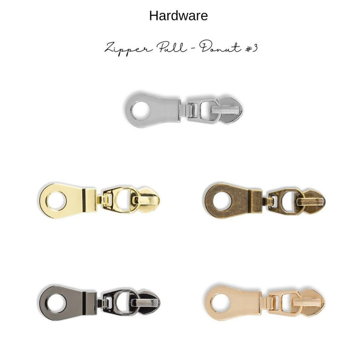Hardware: Zipper Pull - Donut #3 | Multiple Finishes