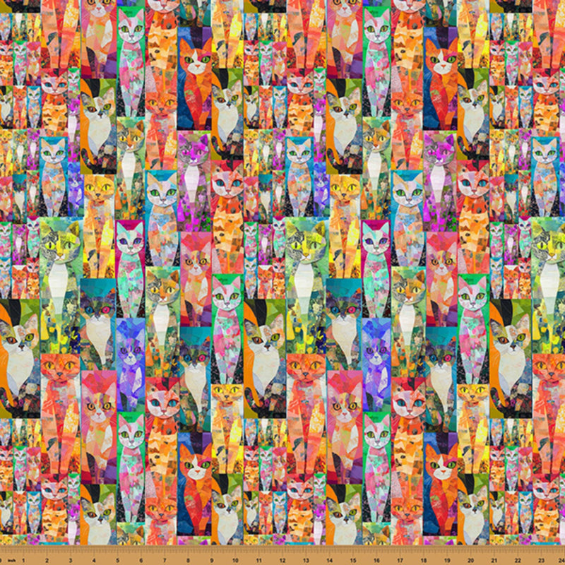 Hoffman Fabrics - Crafty Cats - Rainbow Sweets