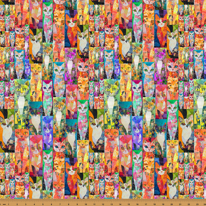 Hoffman Fabrics - Crafty Cats - Rainbow Sweets