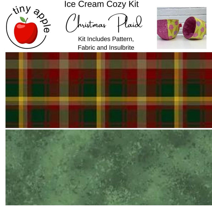 Kit:  Ice Cream Cozy - Christmas Plaid