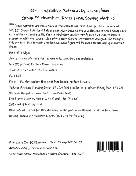 PREORDER Teeny Tiny Collage Pattern Group 5 - Sewing