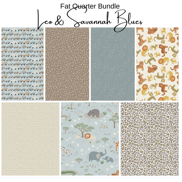 Fat Quarter Bundle (7) Leo & Savannah - Blue