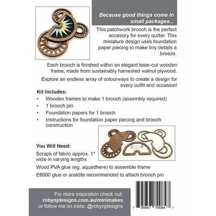 MiniMakes Brooch Brooch Moon Walnut