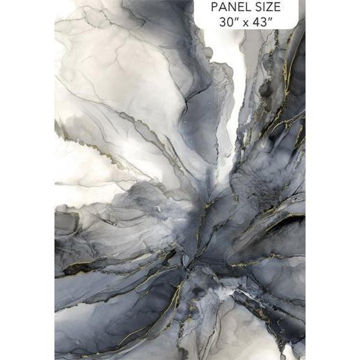 Northcott Midas Touch Black/Grey Panel - 30" x 43"