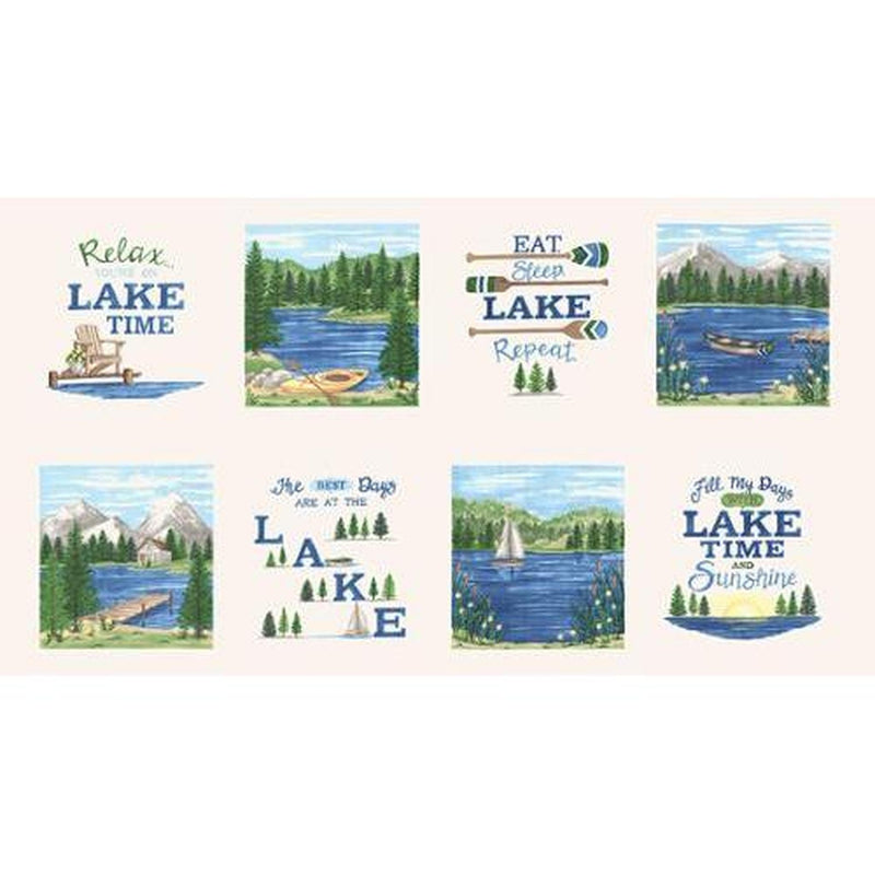 On Lake Time by Deb Strain - Cloud White Panel (24" x 44")