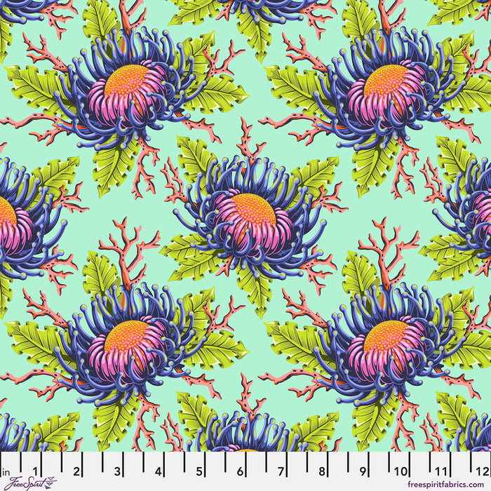 Floral Reef by Tula Pink - Friends & Anemones - Seafoam