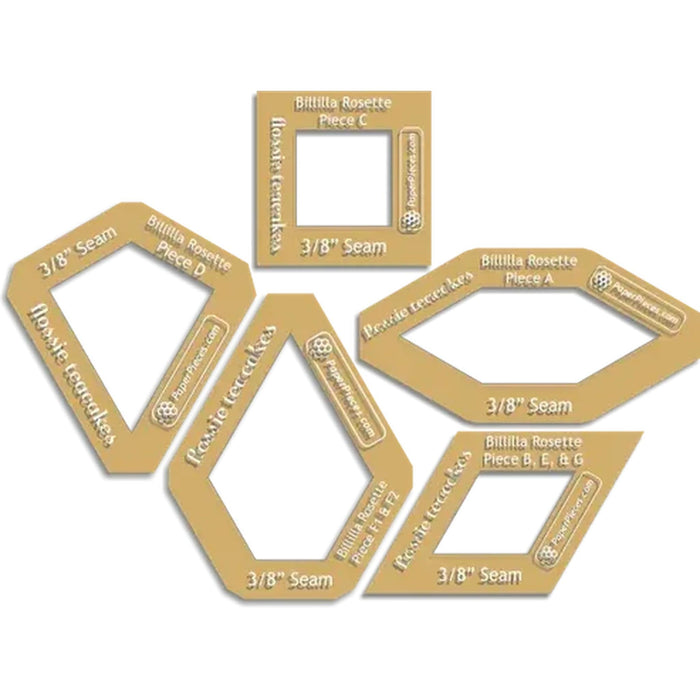 Paper Pieces: Billilla Rosette Windowed Cutting Templates | 5 piece set