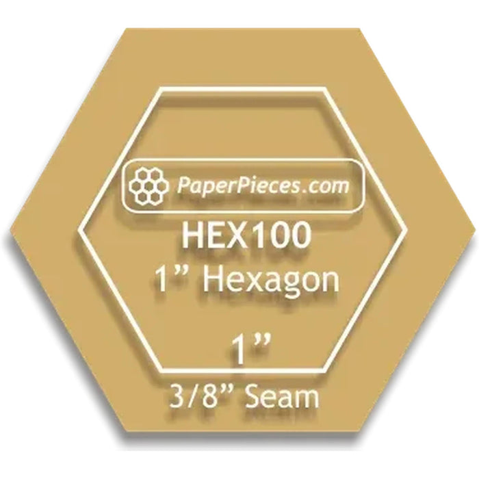 Paper Pieces: Hexagon 1" - Windowed Cutting Template