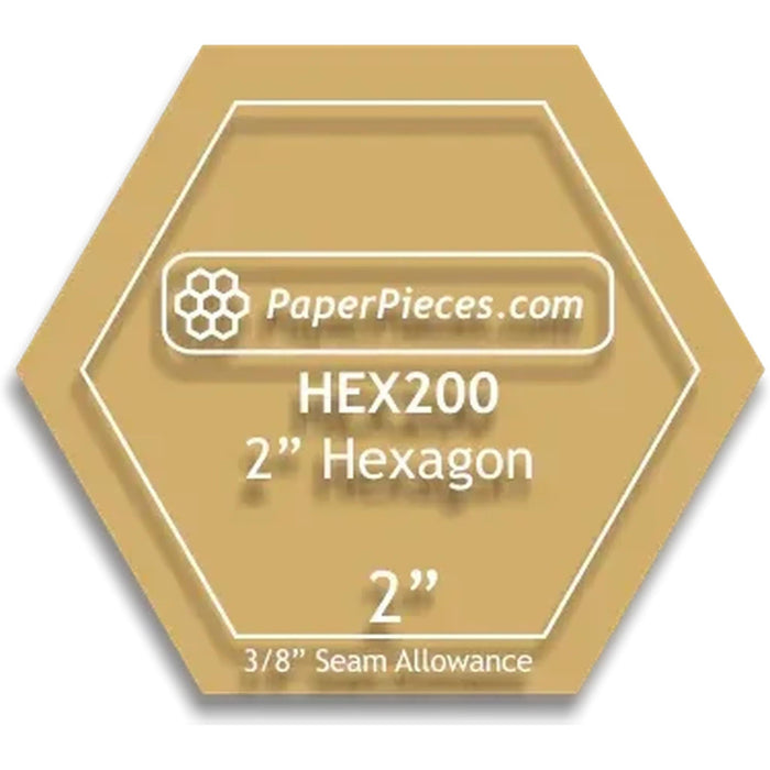 Paper Pieces: Hexagon 2" - Windowed Cutting Template