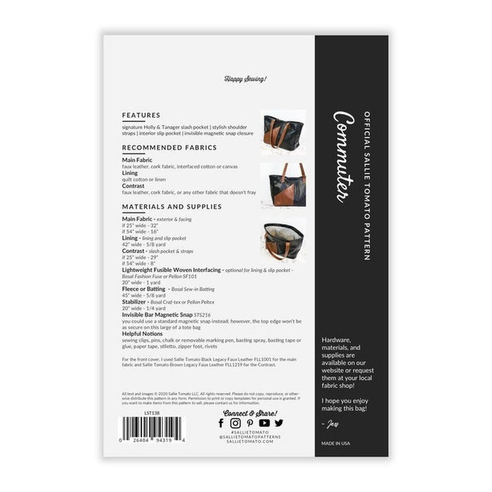 Pattern:  Commuter Bag