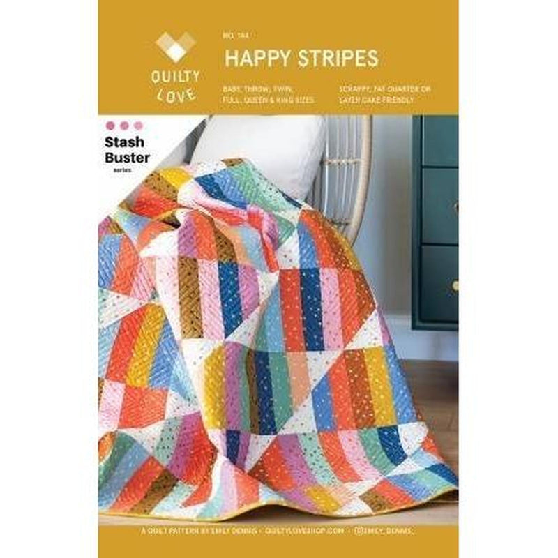 Pattern: Happy Stripes Quilt by Emily Dennis of Quilty Love