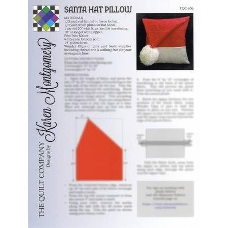 Pattern:  KM Santa Hat Pillow 14" Square