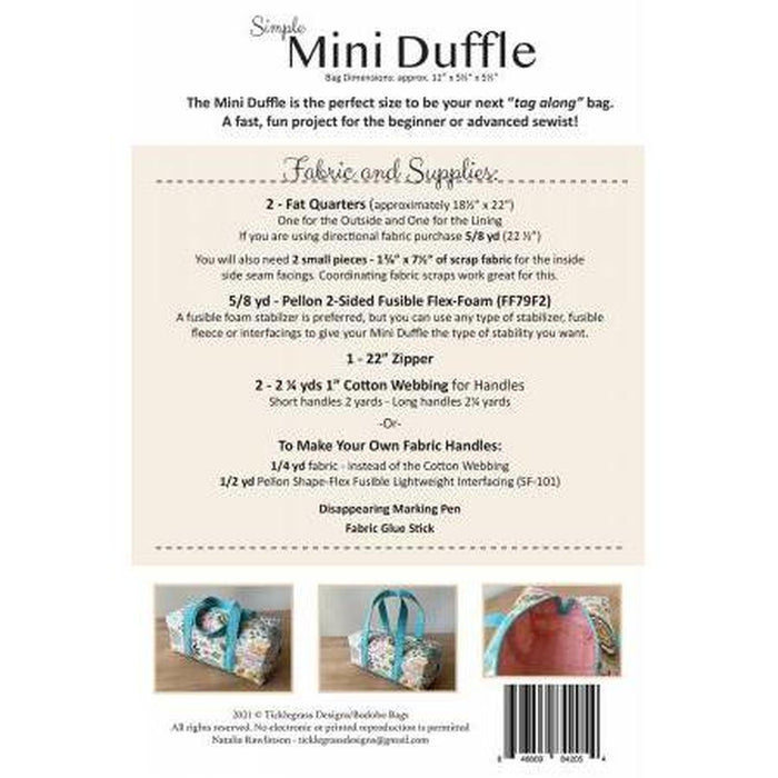 Pattern: Simple Mini Duffle