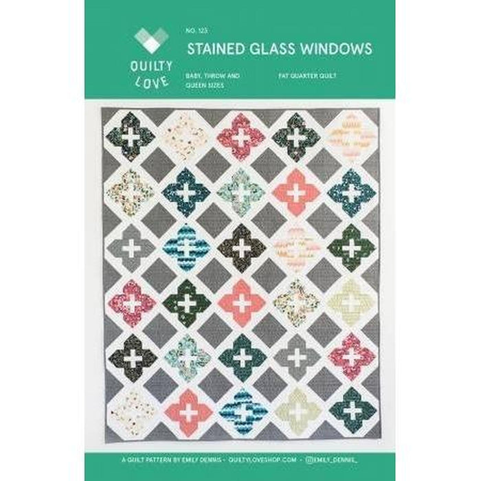 Pattern: Stained Glass Windows by Emily Dennis of Quilty Love