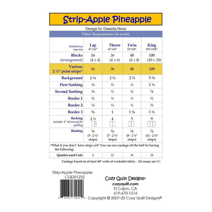 Pattern: Strip-Apple Pineapple