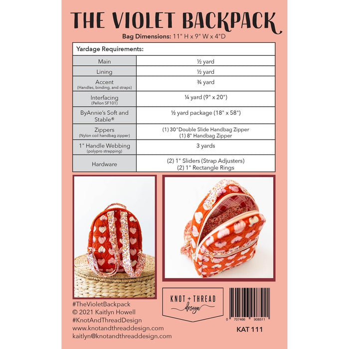 Pattern:  The Violet Backpack