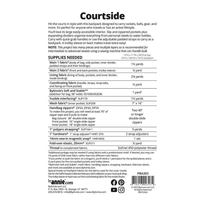 Pattern: byAnnie Courtside Backpack / Racket Tote