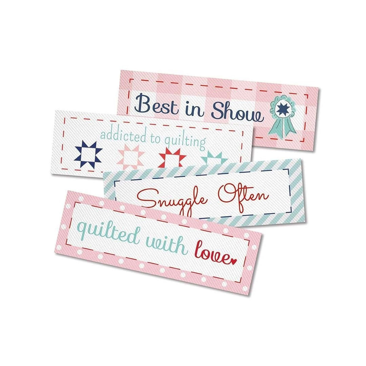 Fair Labels Quilt Fair Woven Labels - 12 labels in 4 designs — Gotham Quilts