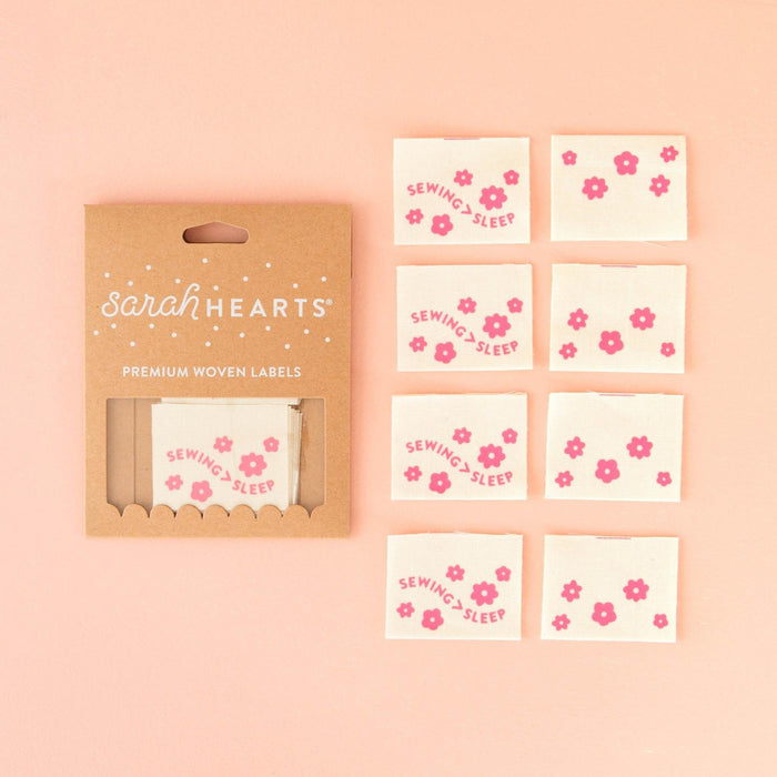 Quilt Label - Sarah Hearts | Sleep Pink