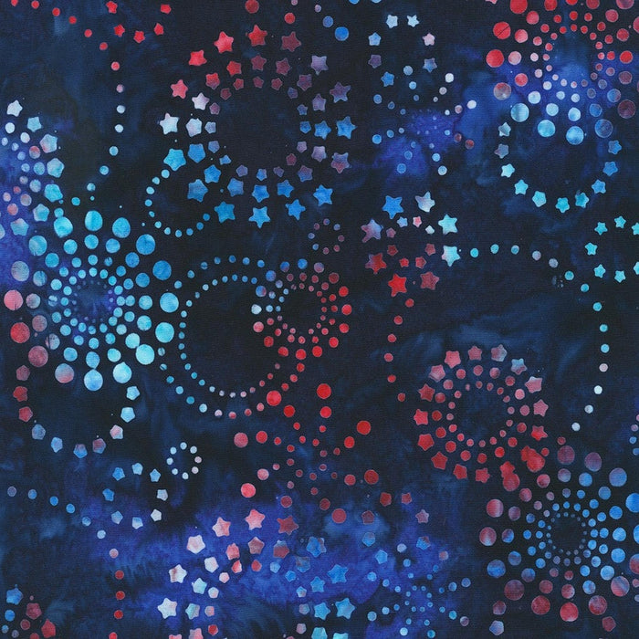 RK Artisan Batiks: Liberty 2 - Abstract Fireworks: Navy