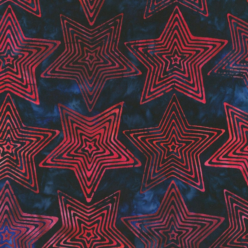 RK Artisan Batiks: Liberty 2 - Striped Stars: Starry Night