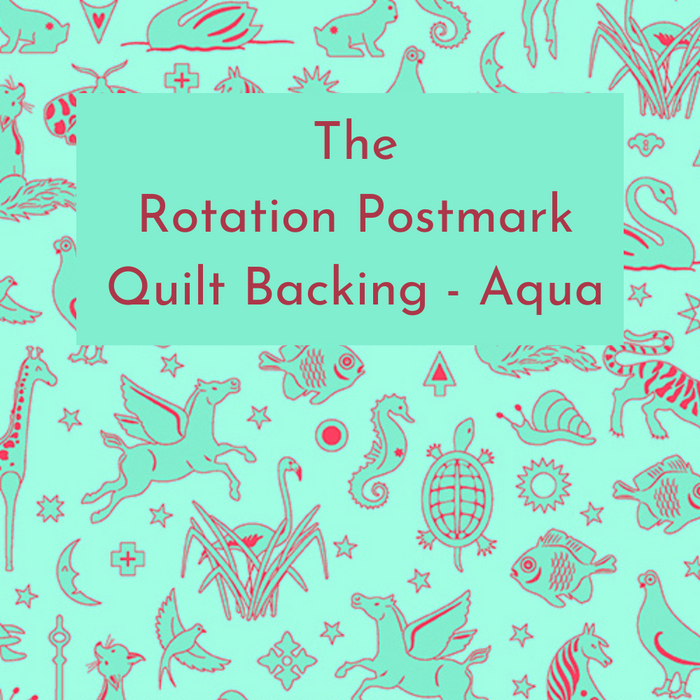 Postmark Rotation Quilt Kit Backing in Aqua