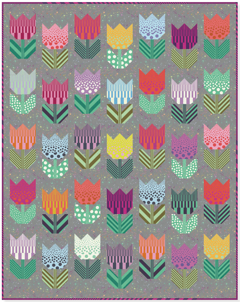 Tulips Twin Quilt Kit by Tula Pink | 72" x 91"