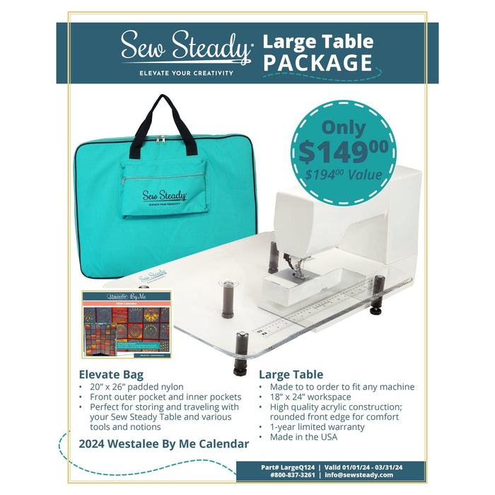 Sew Steady Basic Large Table 18" x 24"  Delivers 5 Weeks