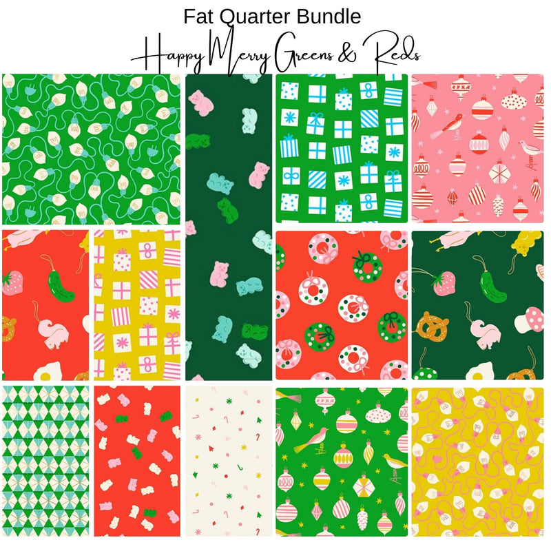 Fat Quarter Bundle (13) - Merry Happy - Red and Green