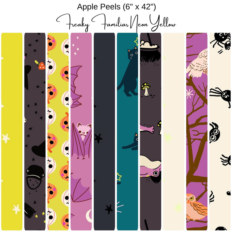 6" Apple Peels (10) - Freaky Familiars - Neon Yellow