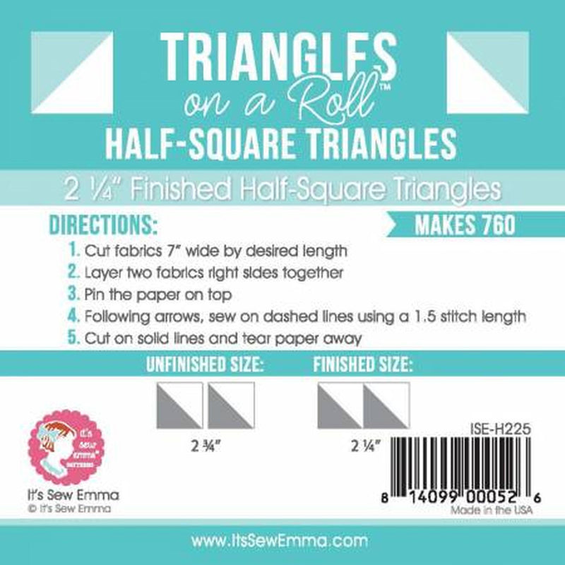 Triangles on a Roll 2 1/4" Half Square Triangle