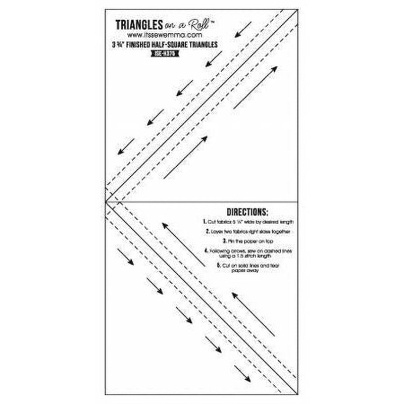 Triangles on a Roll 3 3/4" Half Square Triangle