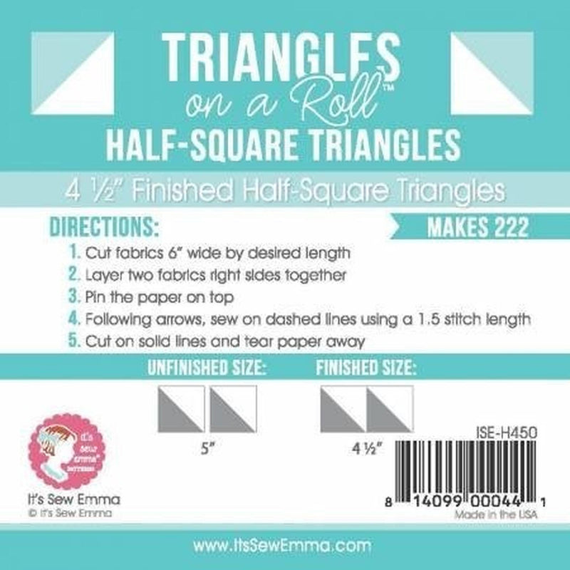 Triangles on a Roll 4 1/2" Half Square Triangle