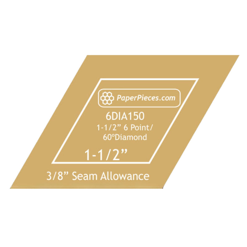 Paper Pieces: Diamond 1 1/2" - Acrylic Cutting Template