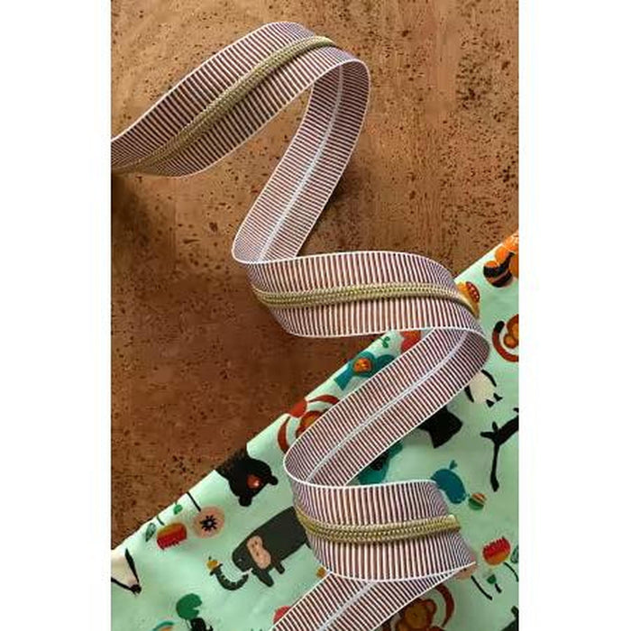 Zipper - Earth Stripe Tape with Gold Teeth #5