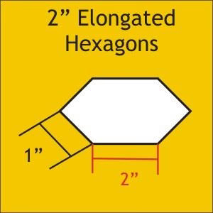 Paper Pieces: Elongated Hexagons Pack 2" (450 pieces)