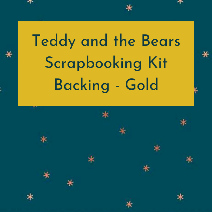 Teddy and the Bears Scrapbooking Quilt Backing in Goldenrod