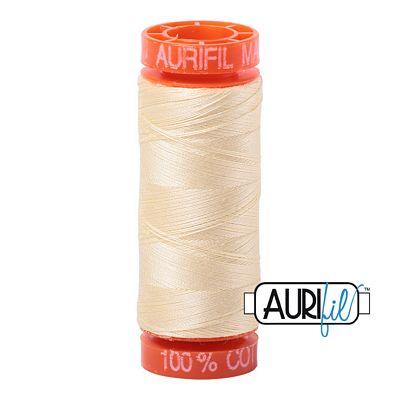 Aurifil Cotton Mako Thread 50wt 220 yards -- 2110 Light Lemon