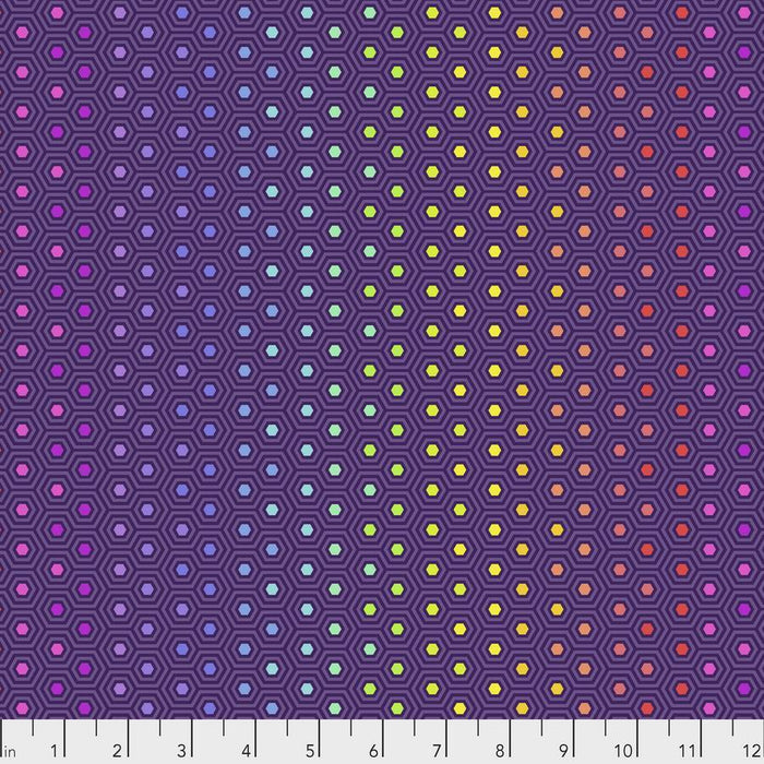 Hexy Rainbow In Starling Fabric
