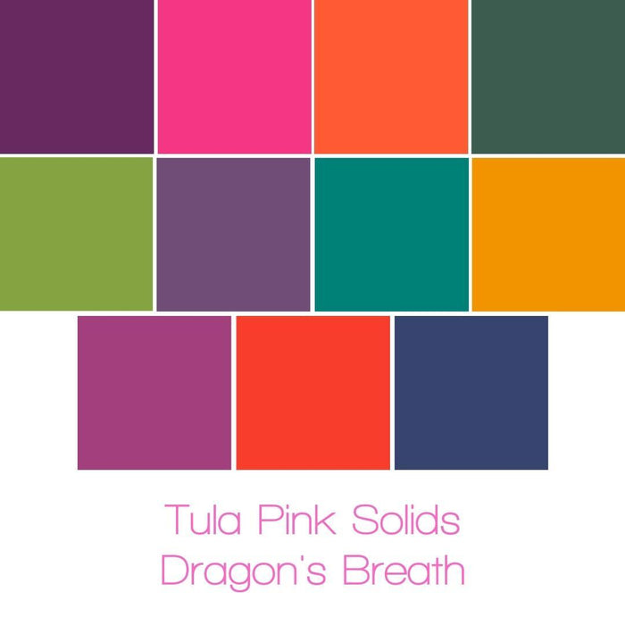 August 2021 Preorder -- Tula Pink Solids Dragons Breath Fat Quarter Bundle Precuts